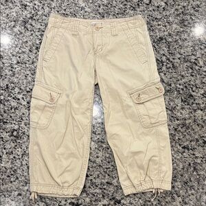 Express Beige Cargo Capris